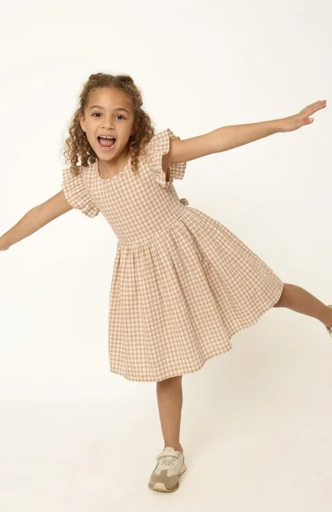 Taupe Flutter Dress