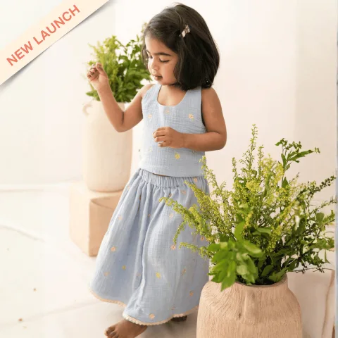 Varnika - Crinkled Halter Neck Top and Skirt