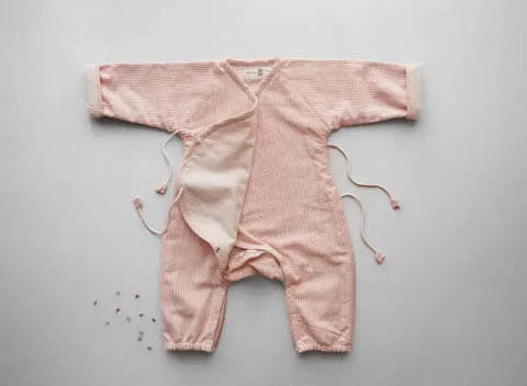 Snuggle up Winter Comfort-Suit - Pink & Off white stripes