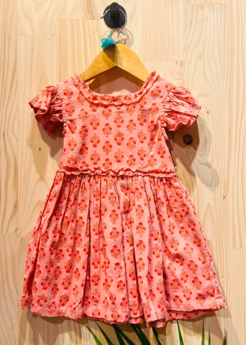 Girls Dress Gaya FS Booti Pink