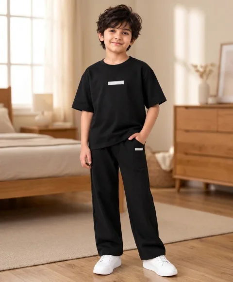Minimal Matter Black Boys Jogger Set - Black