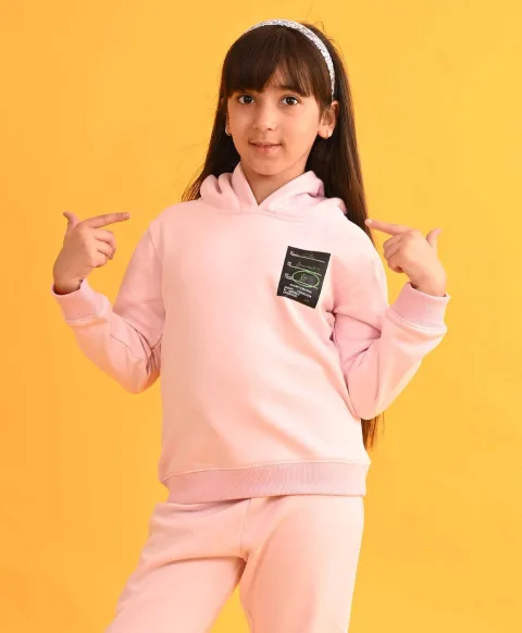 Sporty Collection Pink Fleece Hoodie - Pink