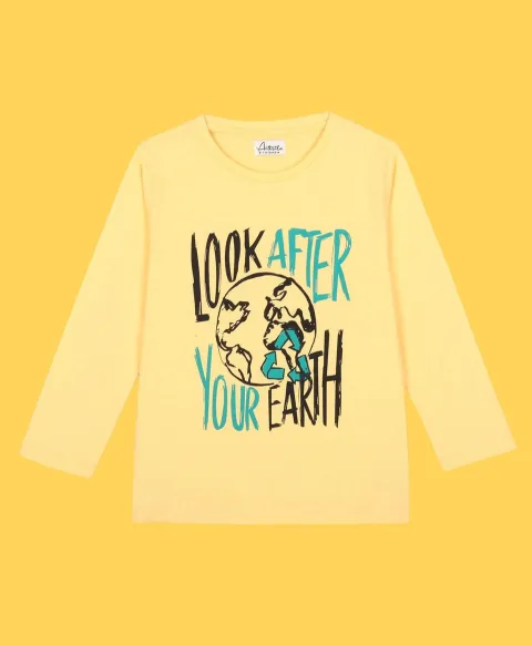 Look After Earth Yellow Boys T-Shirt - Yellow