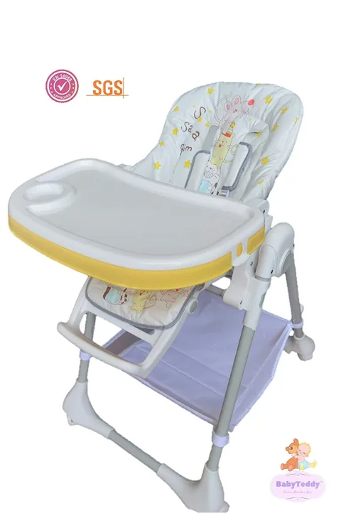 BabyTeddy Baby’s Star Kitty Mousy High Chair Feeding Booster with 8 Level Height Adjustment and 4 Wheels