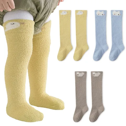 Soft and Stretchy Cotton Sock Shoes for Baby (Set of 3 Pairs)
