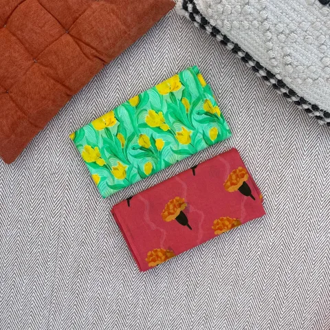 Organic Cotton Swaddle Wrap- Tulip and Pink Marigold