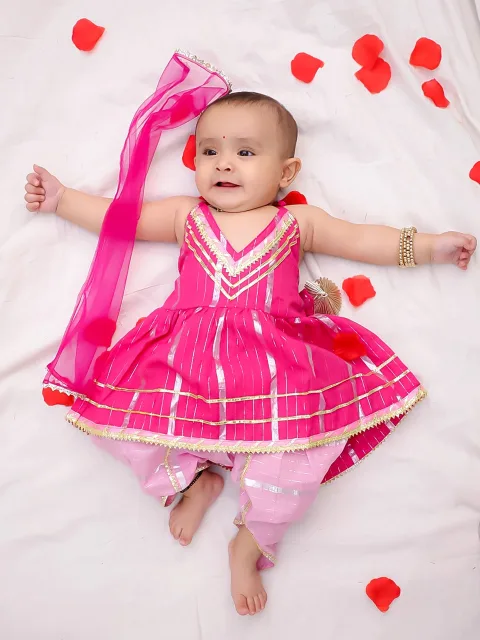 Bownbee Girls Cotton Ethnic Set For Infants