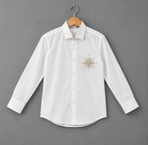 Pre order: White Navigation Compass Shirt