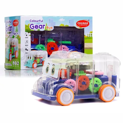 Chanak Transparent Gear Bus Toy for Kids 3+ Years