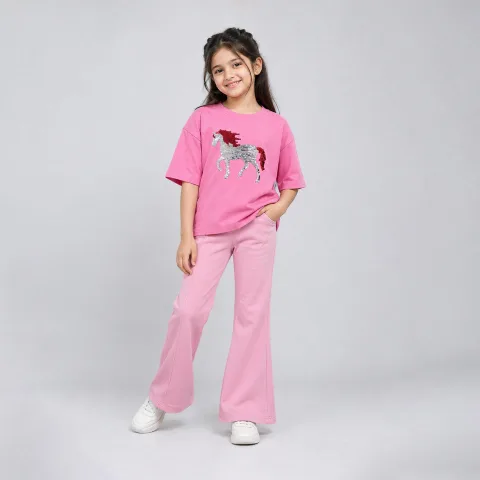 Girls' Sequin Horse Graphic T-Shirt