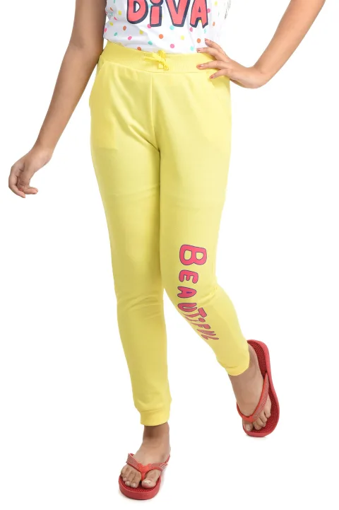 Clothe Funn Girls Trackpant Drifit, Lemon