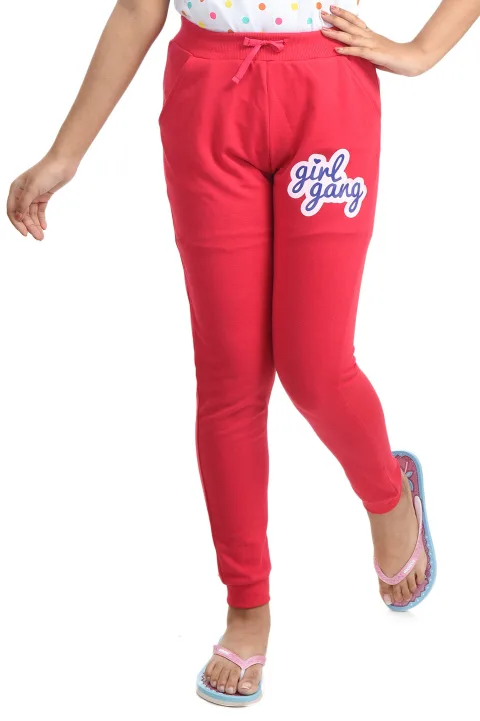 Clothe Funn Girls DriFit Track Pant, Fuschia