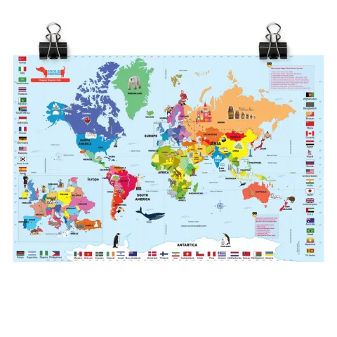 Giant World Map for Kids