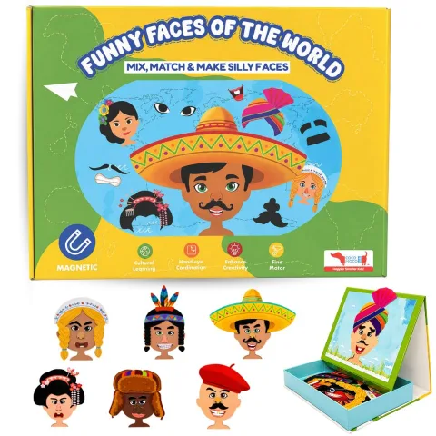 Funny Faces of the World Magnetic Game