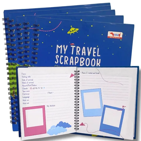 Travel Scrapbook with Stickers Birthday Return Gift for Kids Ages 5–14 Years (Pack of 5)