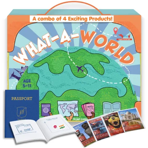 What a World 4-in-1 Geography Activity Kit for Kids Age (6-10 Years)