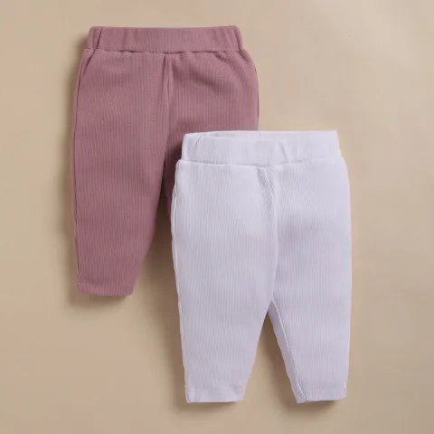 Nostalgia Rose + Lavender Fog Organic Pencil Leggings - Pack of 2