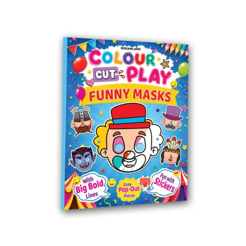 Colour Cut Play : Funny Masks- A Creative Sticker Activity Book for Kids Ages 4 to 8