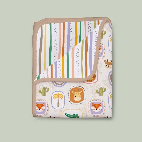 Bamboo Muslin Blanket - Jungle Buddies