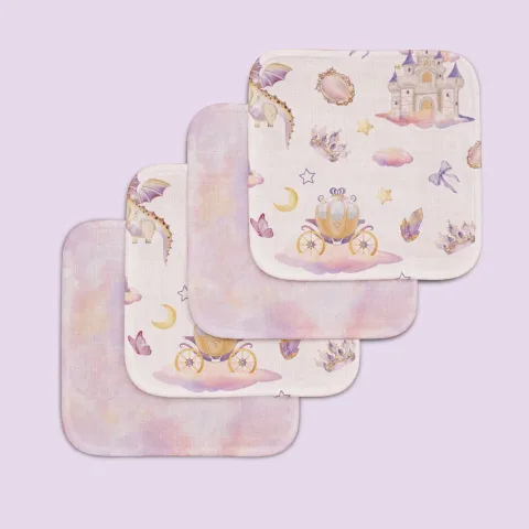 Pack of 4 Bamboo Muslin Napkins - Fairytale