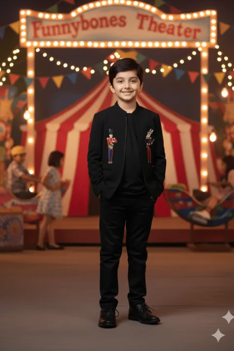 Carnival Themed Zipper Bomber Jacket Set