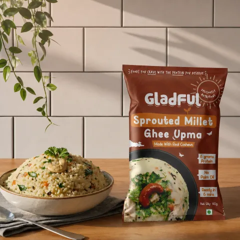 Gladful Desi Ghee and Millet Instant Upma with Cashews - Pack of 5