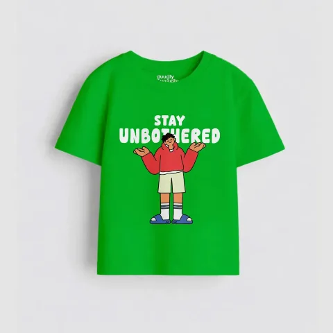 Boys Green MiniSoft Cotton Tee – Stay Unbothered