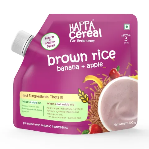 Happa Brown Rice Apple Banana Cereal for Babies