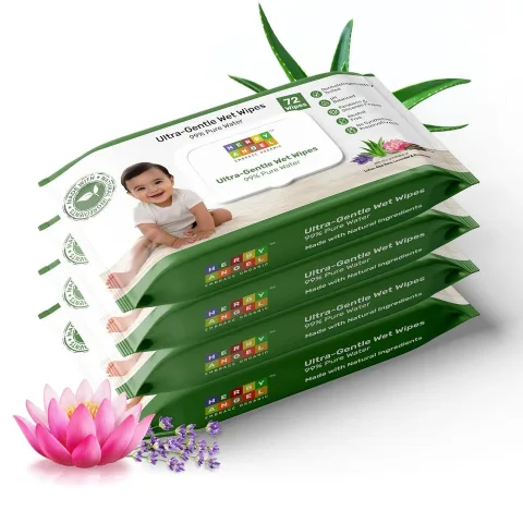 Herby Angel Ultra Gentle Viscose Wipes 99% Pure water