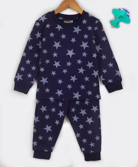 Navy star print tracksuit
