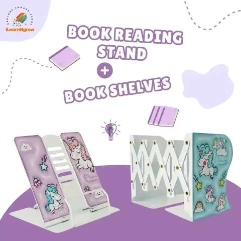 Kids Book Shelves & Book Reading Stand – Organize & Read