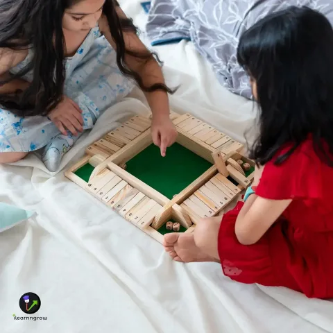iLearnNGrow Shut The Box – Classic Wooden Shut the Box Dice Game