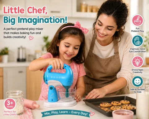 iLearnNGrow Pretend Play Hand Blender Mixer Toy for Kids