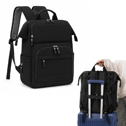 Infantso Diaper Bag Backpack, Large Capacity Baby Bag with Insulated Bottle Holders, Water-Resistant