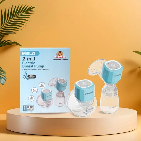 Infantso MELO 2-in-1 Wearable Electric Breast Pump – BPA Free, Food Grade Silicone, Smart LED Display, 3