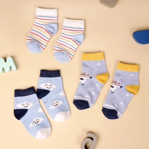 Beyond The Clouds Flat Baby Socks (Pack of 3)