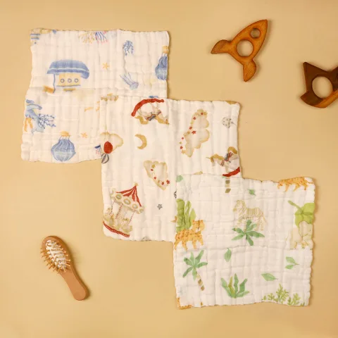 Wild Explorers Baby Wash Cloth (Pack of 3)