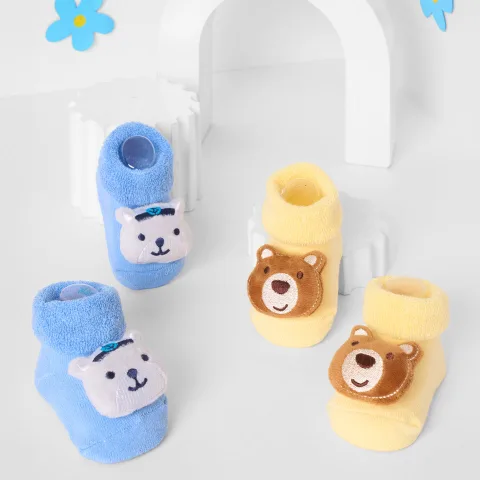 Bear Hugs 3d Baby Socks - Pack of 2
