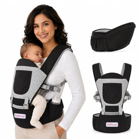 Kiddough Hip Seat Baby Carrier for 0 to 3 yrs with Adjustable Shoulder Straps