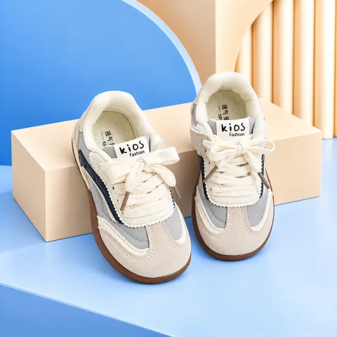 Little Luxe Velcro Closure Sneakers - Grey