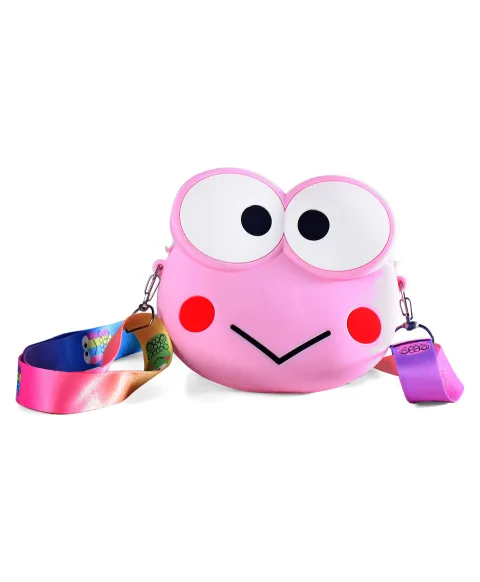 Frog Face Silicon Sling Bag - Pink