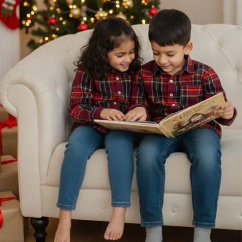 Santa Red Check Shirt