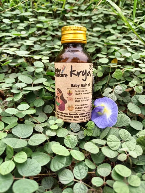 Krya Baby Hair Oil – Natural Ayurvedic Baby Oil for Hair Growth & Brain Support (0–3 years)