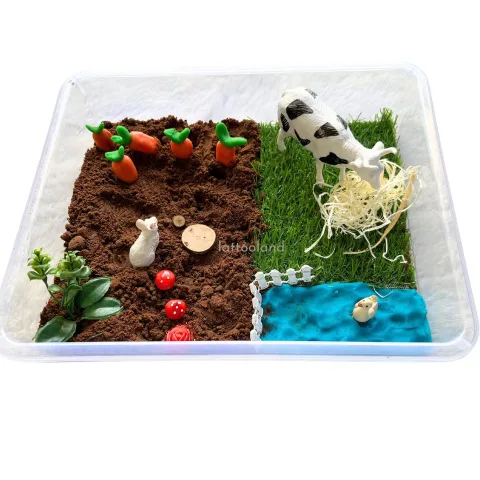 Farm Animal Toy Set For Kids with Sensory Bin