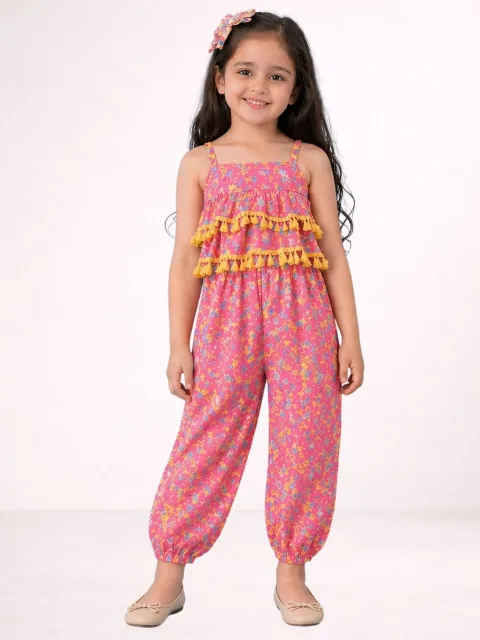 Petal Play Girls Orange Jumpsuit