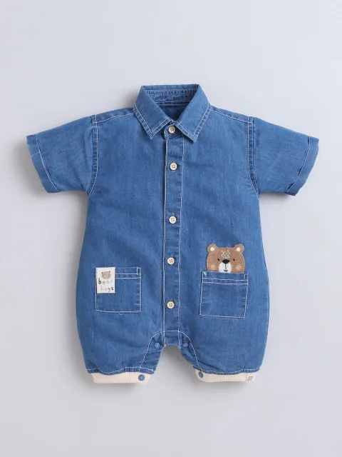 BOYS DENIM ROMPER MM-168 light blue