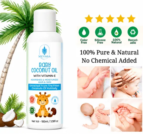 Virgin Coconut Baby Massage Oil with Vitamin E – 100% Natural