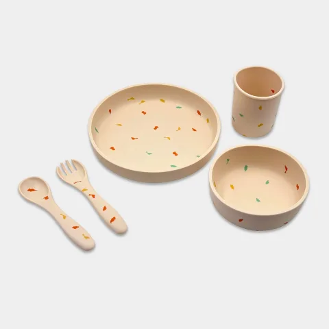 5Pc Silicone Platinum Silicone Dinner Set