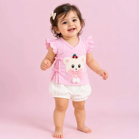 Kids Organic Cotton Front Open Kimono