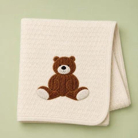 Cotton Knitted Baby Blanket
